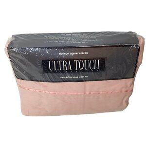 Vintage Stevens Ultra Touch NOS Percale Sheet Set Twin XL Long Rose Pink NIP